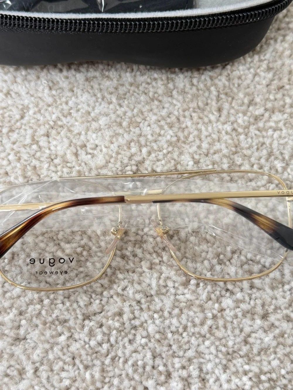 NIB Vogue Gold Tort Prescription Glasses Frames